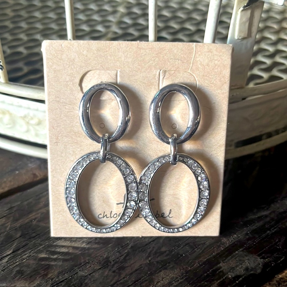 Chloe+Isabel Pave Links Post Drop Earrings